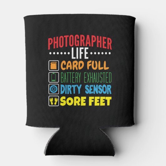 Grappige Fotograaf Life Checklist Blikjeskoeler (Achterkant)