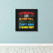 Grappige Fotograaf Life Checklist Canvas Afdruk (Insitu (Houten vloer))