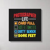 Grappige Fotograaf Life Checklist Canvas Afdruk (Voorkant)