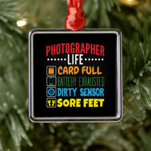 Grappige Fotograaf Life Checklist Metalen Ornament