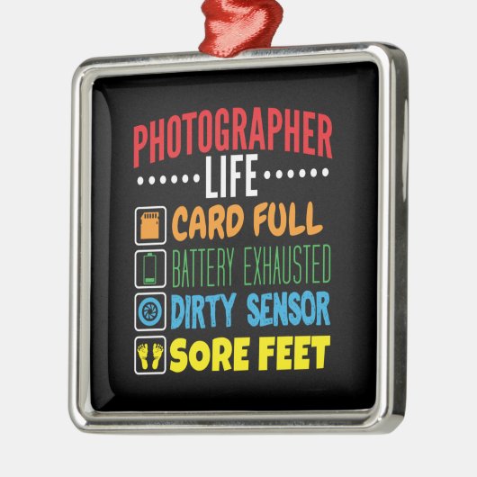 Grappige Fotograaf Life Checklist Metalen Ornament (Links)