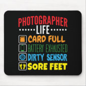 Grappige Fotograaf Life Checklist Muismat (Voorkant)