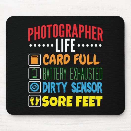 Grappige Fotograaf Life Checklist Muismat (Voorkant)