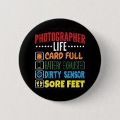 Grappige Fotograaf Life Checklist Ronde Button 5,7 Cm (Voorkant)