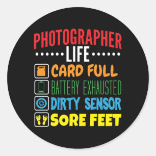 Grappige Fotograaf Life Checklist Ronde Sticker