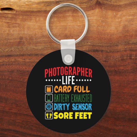 Grappige Fotograaf Life Checklist Sleutelhanger (Voorkant)