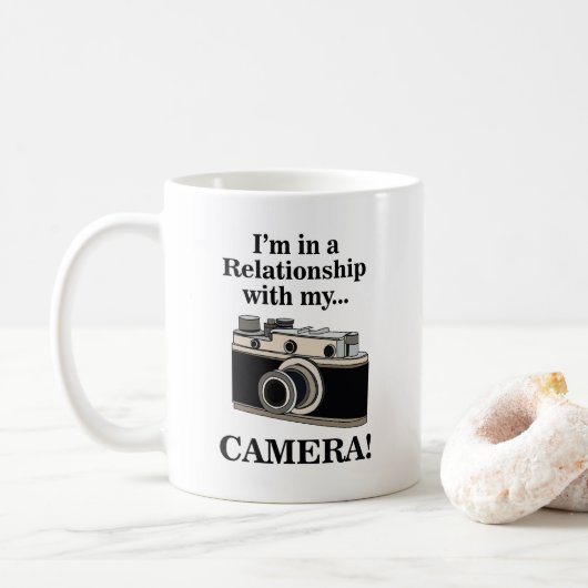 Grappige Fotograaf met Vintage Camera Koffiemok (Met donut)