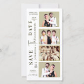 Grappige Fotohokje Strip Snor Couples Save The Date (Voorkant)
