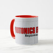 Grappige fotonica-ingenieurs verlichten de weg met mok (Voorkant links)