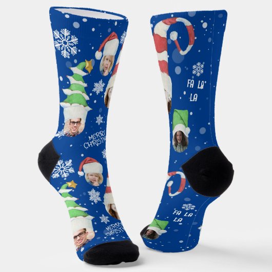 Grappige foto's Prettig kerstfeest Nieuwigheid Sokken (Gebogen)
