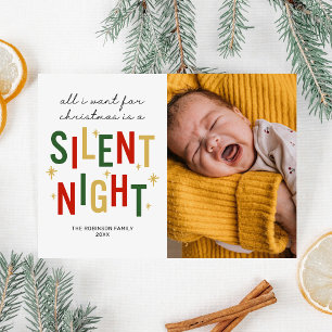 Grappige foto's van Stille Nacht Kerst vakantiekaa Feestdagenkaart