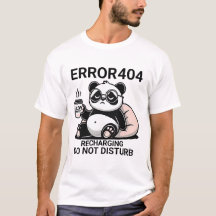 Grappige Fout 404 Panda T-shirt Lage Batterij