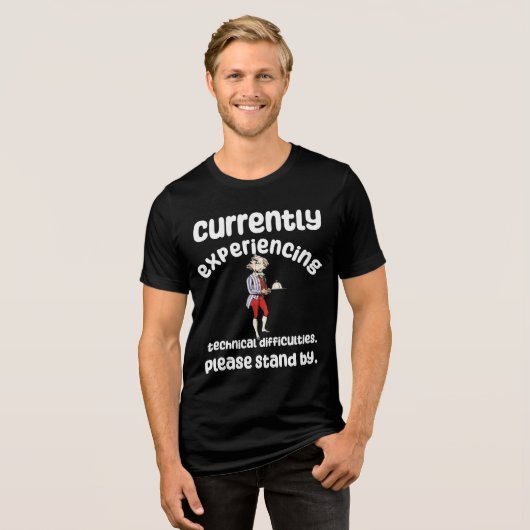 Grappige fout stand-by Tri-Blend shirt (Voorkant volledig)