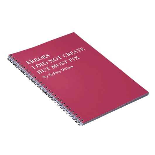 Grappige Foutherstelling Gepersonaliseerd Werk Notitieboek (Rechterzijde)