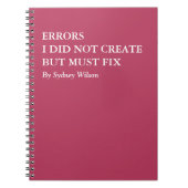Grappige Foutherstelling Gepersonaliseerd Werk Notitieboek (Voorkant)