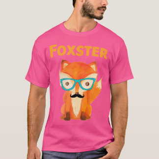 Grappige Fox Foxster Hipster Schattigee woordspeli T-shirt