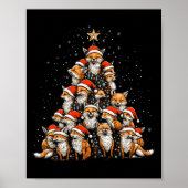 Grappige Fox Kerstboom Vossen Xmas Fox Lover Kinde Poster (Voorkant)