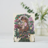 Grappige Fox Mad Hatter Alice in Wonderland Art Briefkaart (Staand voorkant)