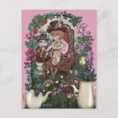 Grappige Fox Mad Hatter Alice in Wonderland Art Briefkaart (Voorkant)