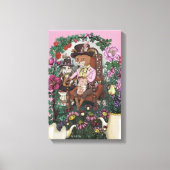 Grappige Fox Mad Hatter Alice in Wonderland Art Canvas Afdruk (Voorkant)