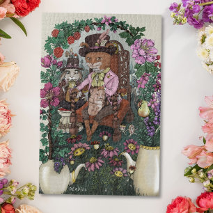 Grappige Fox Mad Hatter Alice in Wonderland Art Legpuzzel
