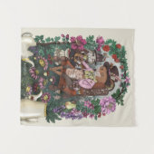 Grappige Fox Mad Hatter Alice in Wonderland Art Wandkleed (Voorkant (horizontaal))