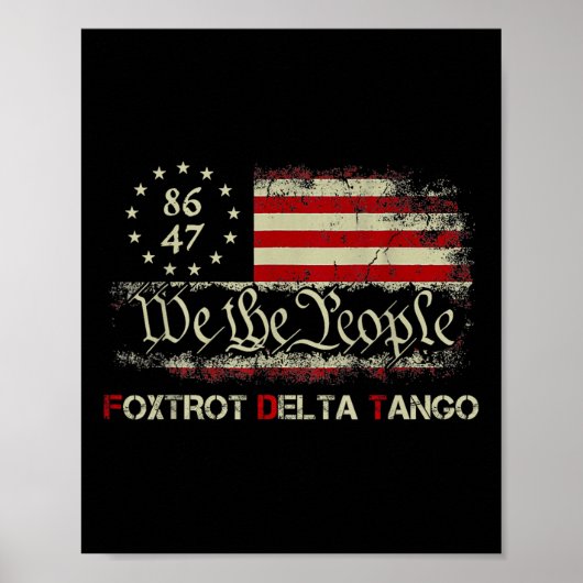 Grappige Foxdraaft Delta Tangos Wij de mensen ons Poster (Voorkant)