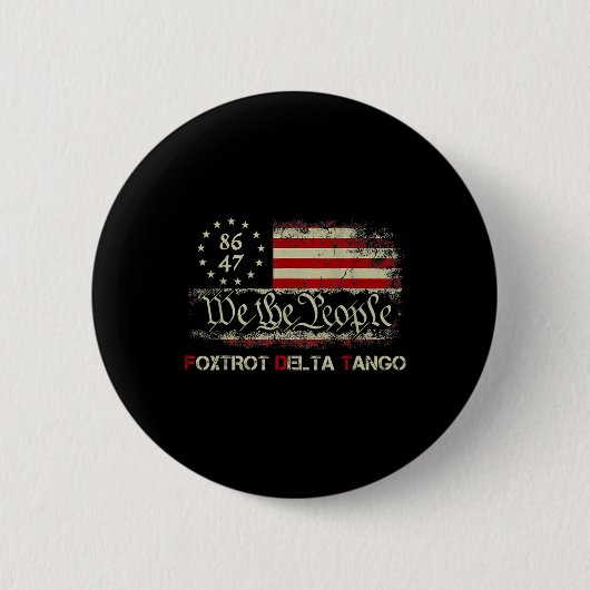 Grappige Foxdraaft Delta Tangos Wij de mensen ons Ronde Button 5,7 Cm (Voorkant)