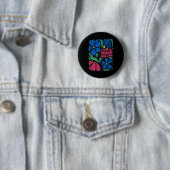 Grappige Foxdraaft Deltas Tangos Flower Boho Ronde Button 5,7 Cm (In situ)