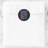 Grappige Foxdraaft Deltas Tangos Flower Boho Ronde Sticker (Tas)