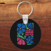 Grappige Foxdraaft Deltas Tangos Flower Boho Sleutelhanger (Voorkant)