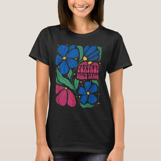 Grappige Foxdraaft Deltas Tangos Flower Boho T-shirt (Voorkant)