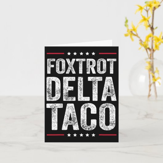 Grappige Foxtrot Delta Taco2 Kaart (Gele Bloem)