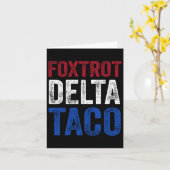 Grappige Foxtrot Delta Taco8 Kaart (Gele Bloem)