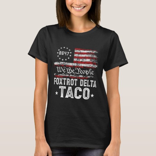 Grappige Foxtrot Delta Taco T-shirt (Voorkant)