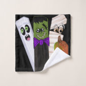 Grappige Frankenstein Geest Pompoen Onzichtbare Ma Bad Handdoek (Wasdoekje)