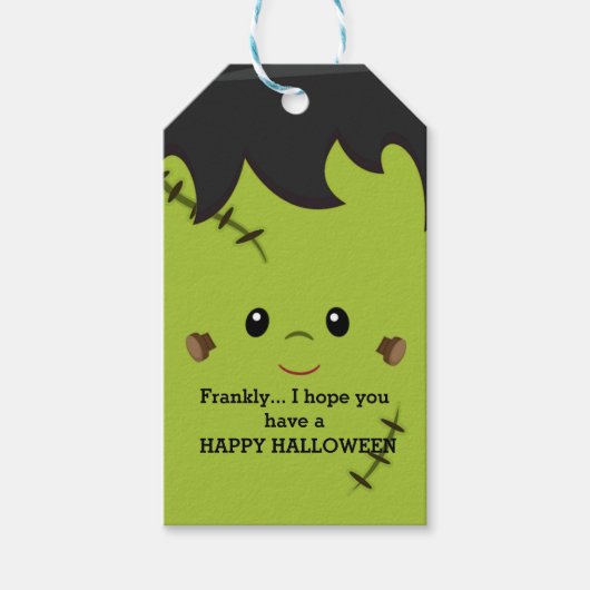 Grappige Frankenstein Halloween Favor Tag Cadeaulabel (Voorkant)