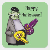 Grappige Frankenstein Halloween Square Stickers (Voorkant)