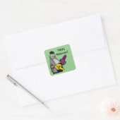 Grappige Frankenstein Halloween Square Stickers (Envelop)