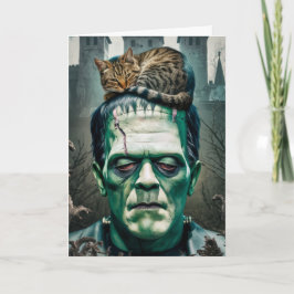Grappige Frankenstein Kat Slapkaart Kaart