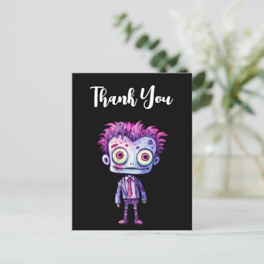 Grappige Frankenstein Monster Halloween Leuk Bedan Briefkaart (Staand voorkant)