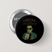 Grappige Frankenstein Monster Lover Koffie is mijn Ronde Button 5,7 Cm (Voorkant /achterkant)