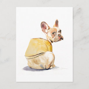 Grappige Franse Bulldog Ansichtkaart, Honden Illus Briefkaart