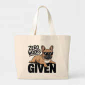 Grappige Franse Bulldog Antisocial Frenchie Honden Grote Tote Bag (Voorkant)