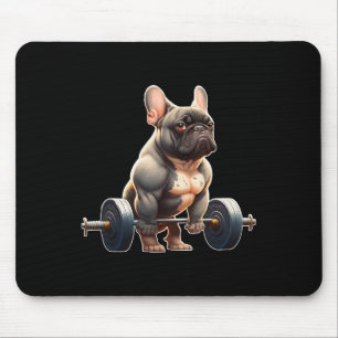 Grappige Franse Bulldog Bodybuilding Gym Franse We Muismat