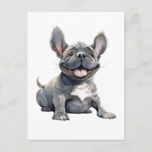 Grappige Franse Bulldog Cartoon  Briefkaart