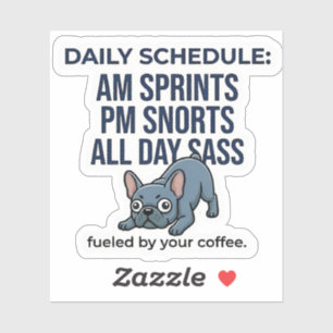 Grappige Franse Bulldog Dagelijkse Planning Hond M Sticker