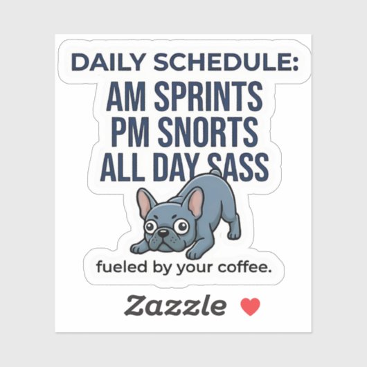 Grappige Franse Bulldog Dagelijkse Planning Hond M Sticker (Vel)