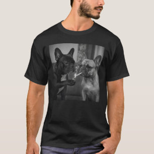 Grappige Franse Bulldog die Sigaret Rookt Frenchie T-shirt