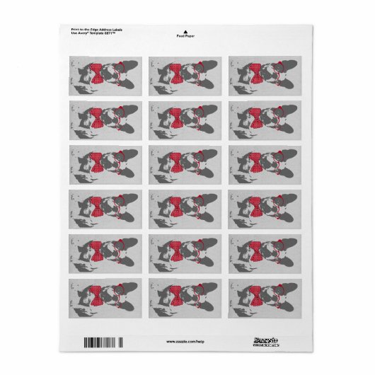  Grappige Franse Bulldog Etiket (Full Sheet)